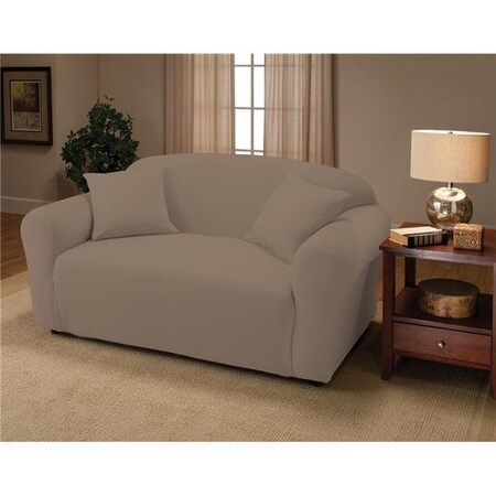 Madison Industries Madison JER-LOVE-SV Stretch Jersey Loveseat Slipcover; Silver JER-LOVE-SV